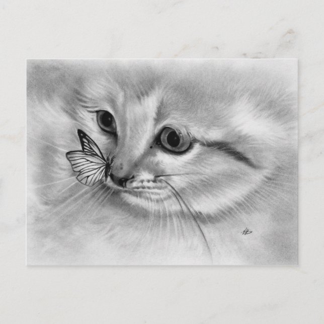 Carte postale papillon Kitten (Devant)