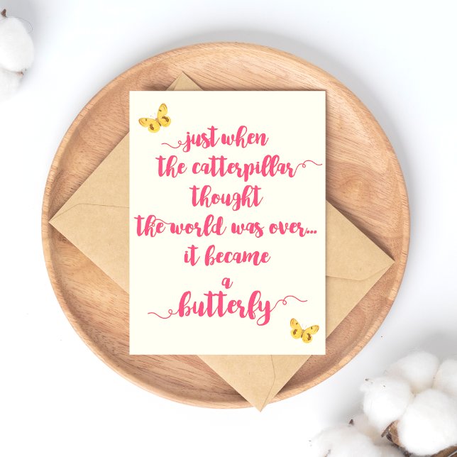 Carte Postale Papillon - Luttes pour la vie - Citation Inspirati (Créateur téléchargé)
