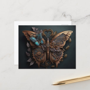 Carte Postale Papillon mécanique Steampunk