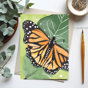 Carte Postale Papillon Monarque Belle Aquarelle