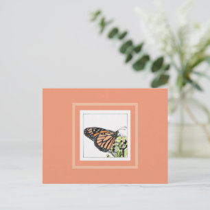 Carte Postale Papillon monarque (colorisé)