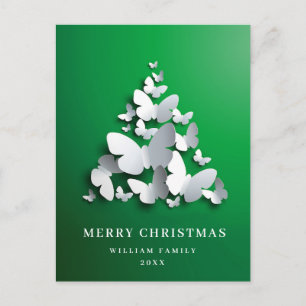 Carte Postale Papillon Monarque Noël Arbre de voeux Fête