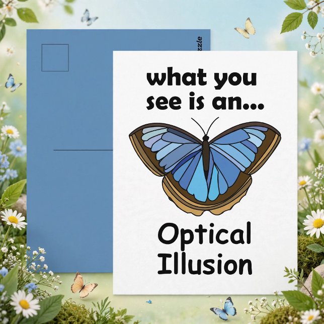 Carte Postale Papillon Morpho Bleu Illusion d'Optique Citation D (Créateur téléchargé)