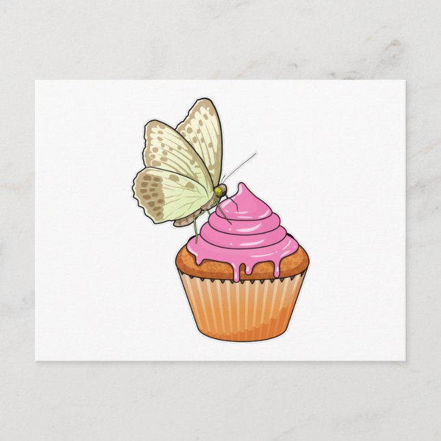 Carte Postale Papillon Muffin (Devant)