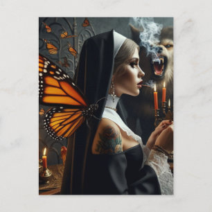 Carte Postale Papillon Nun Werewolf Horreur