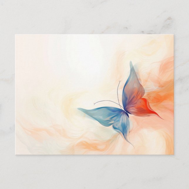 Carte Postale Papillon peinture abstraite (Devant)