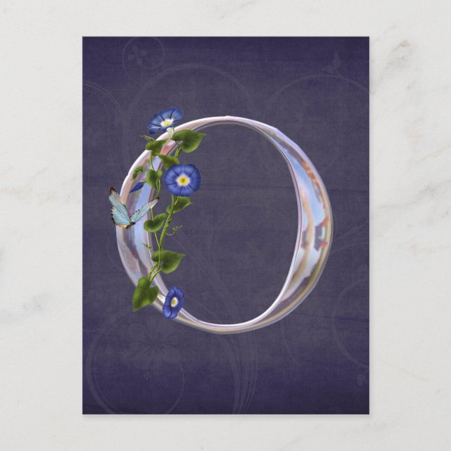 Carte Postale Papillon précieux initial O (Devant)