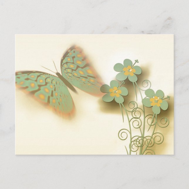 Carte postale papillon printemps (Devant)