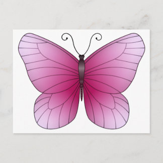 Carte postale Papillon rose