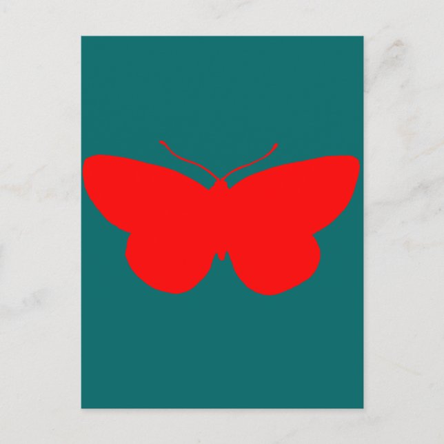 Carte Postale Papillon rouge (Devant)