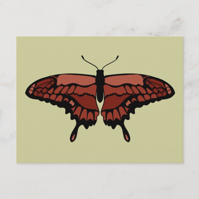 Carte postale Papillon rouge (Devant)