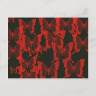 Carte Postale papillon rouge de l'arrière - plan de nuit sombre