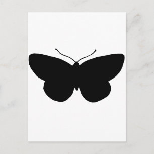Carte Postale Papillon simple en noir