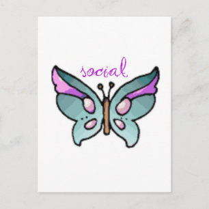 Carte Postale papillon social