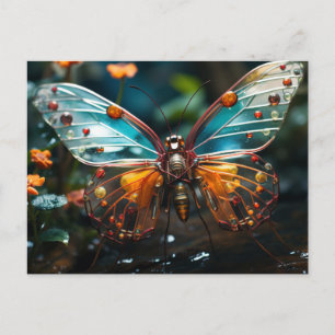 Carte Postale Papillon Steampunk transparent