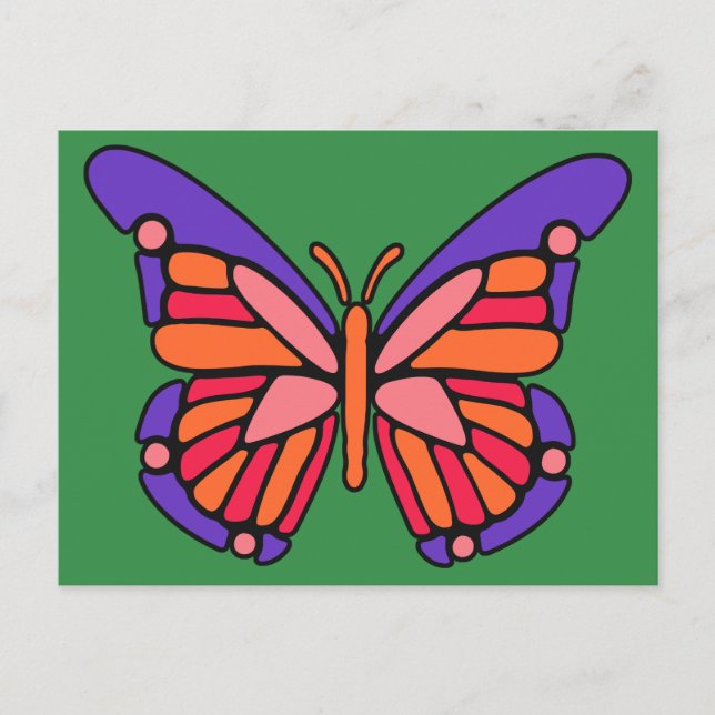 Carte postale papillon stylisée (Devant)
