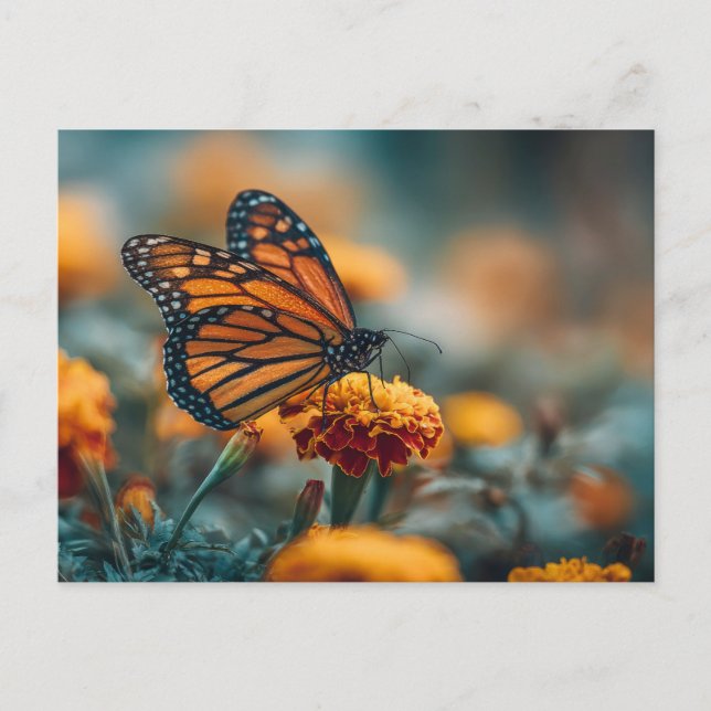 Carte Postale Papillon sur un souci (Devant)