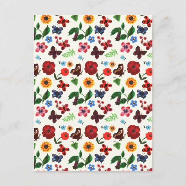 Carte Postale Papillon végétal (Devant)