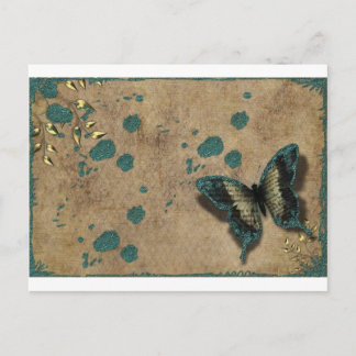 Carte Postale Papillon vert vintage