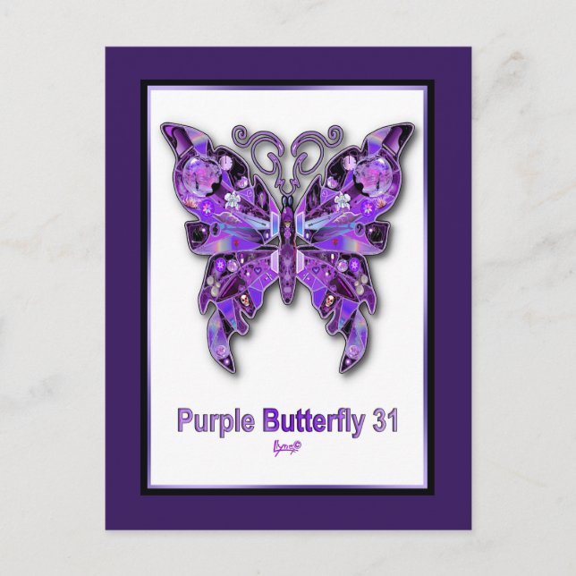 Carte postale Papillon Violet 31 (Devant)