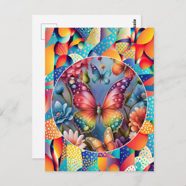 Carte Postale Papillons (Devant / Derrière)