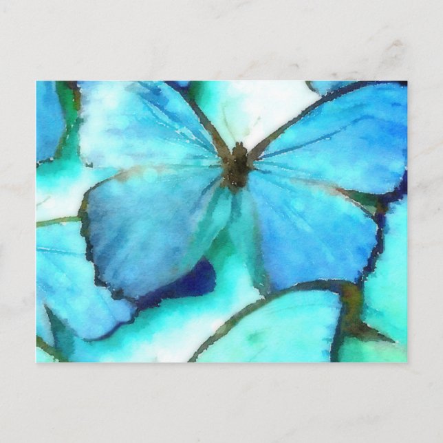 Carte Postale Papillons Aqua (Devant)