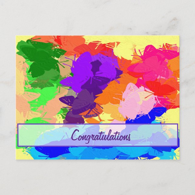 Carte Postale Papillons arc-en-ciel (Devant)