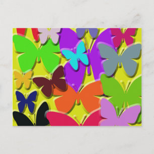 Carte postale Papillons Colorés