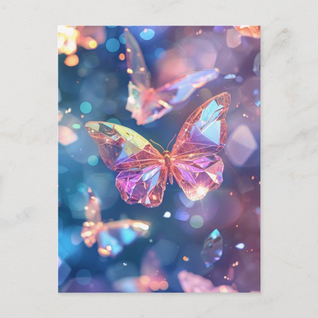Carte Postale Papillons cristallins Ethereal (Devant)