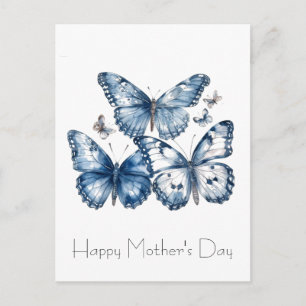 Carte Postale Papillons en bleu Delft