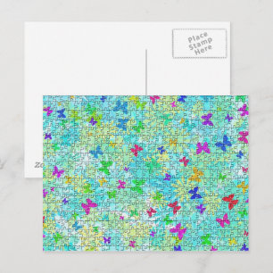 Carte Postale Papillons et marguerites-colorés par STaylor