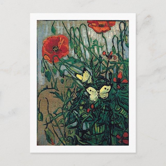 Carte Postale Papillons et papillons Van Gogh Art (Devant)