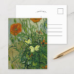 Carte Postale Papillons et papillons | Vincent van Gogh<br><div class="desc">Butterflies and Poppies (1890) de Vincent van Gogh est une célébration animée de la nature, avec des papillons délicats flottant autour de pavots rouges vifs. L'oeuvre est remplie de touches dynamiques et de couleurs riches et contrastées qui donnent vie à la scène. La capacité de Van Gogh à capturer la...</div>