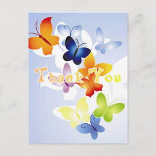 Carte Postale Papillons Merci note