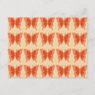 Carte Postale Papillons, orange sur un arrière - plan pastel ora