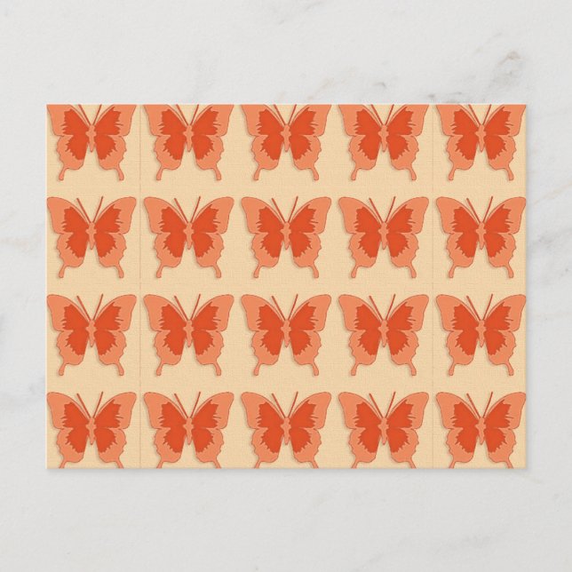 Carte Postale Papillons, orange sur un arrière - plan pastel ora (Devant)