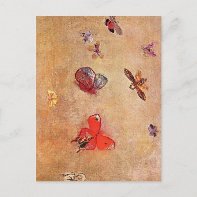 Carte Postale Papillons par Odilon Redon (Devant)