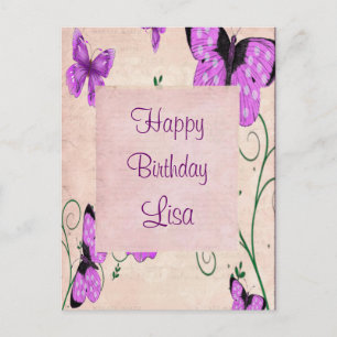 Carte Postale Papillons Violets