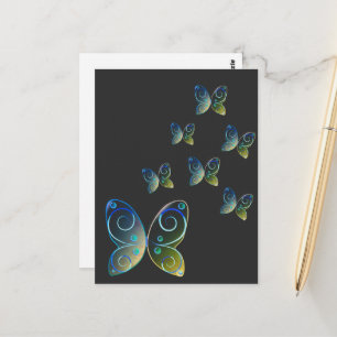 Carte Postale papillons volants nature sweat - shirt à capuche