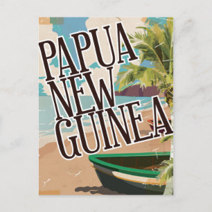 Carte Postale Papouasie-Nouvelle-Guinée affiche de voyage vintag