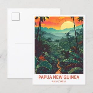 Carte Postale Papouasie-Nouvelle-Guinée Forêt tropicale Illustra