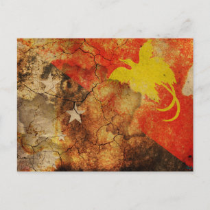 Carte postale Papouasie-Nouvelle-Guinée Grunge Fla