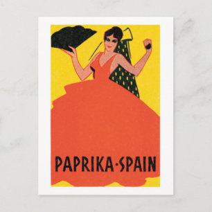 Carte Postale Paprika Espagne Étiquette Vintage