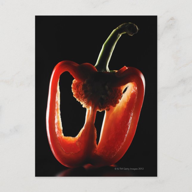 Carte Postale Paprika, Légumes, arrière - plan noir (Devant)