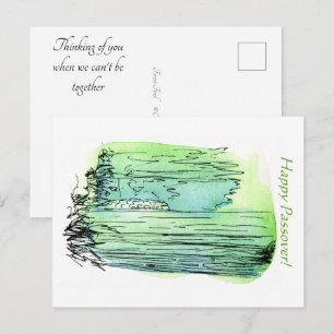 Carte Postale Pâque, Quand on ne peut pas être ensemble Green Fo