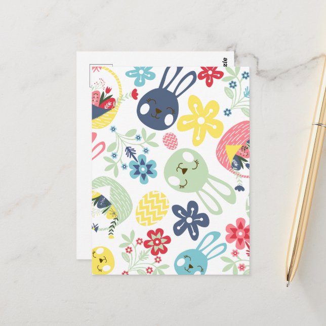 Carte Postale Pâques (Devant/Arrière en situation)