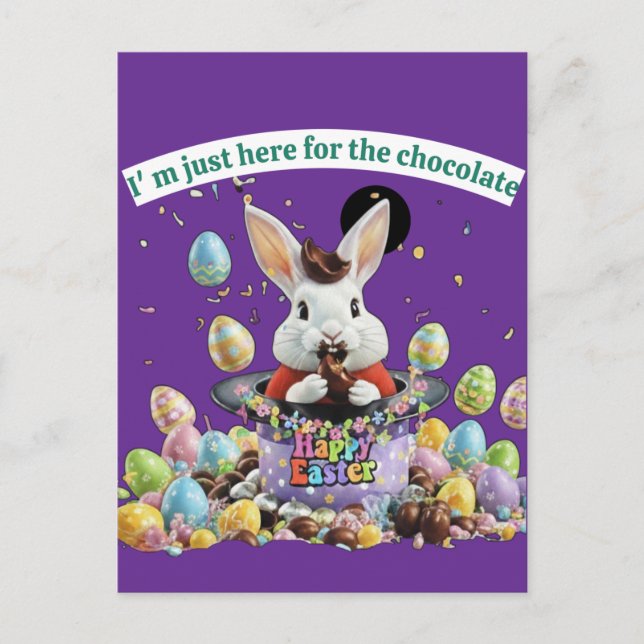 Carte Postale Pâques amateur de chocolat (Devant)