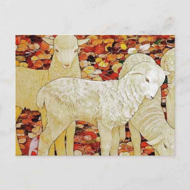 Carte Postale Pâques Animaux Mignons Vintage (Devant)