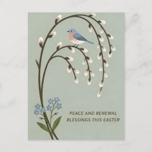 Carte Postale Pâques inspirant la paix et le renouveau Bluebird