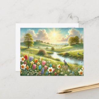 Carte Postale Pâques nature et printemps